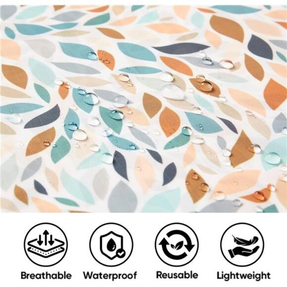 Hooded Rain Poncho for Adult with Pocket, Waterproof Lightweight Unisex - Picture 5 of 7